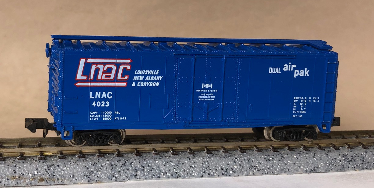 N Scale - Atlas - 3315 - Boxcar, 40 Foot, Steel Plug Door - Louisville New Albany & Corydon - 4023