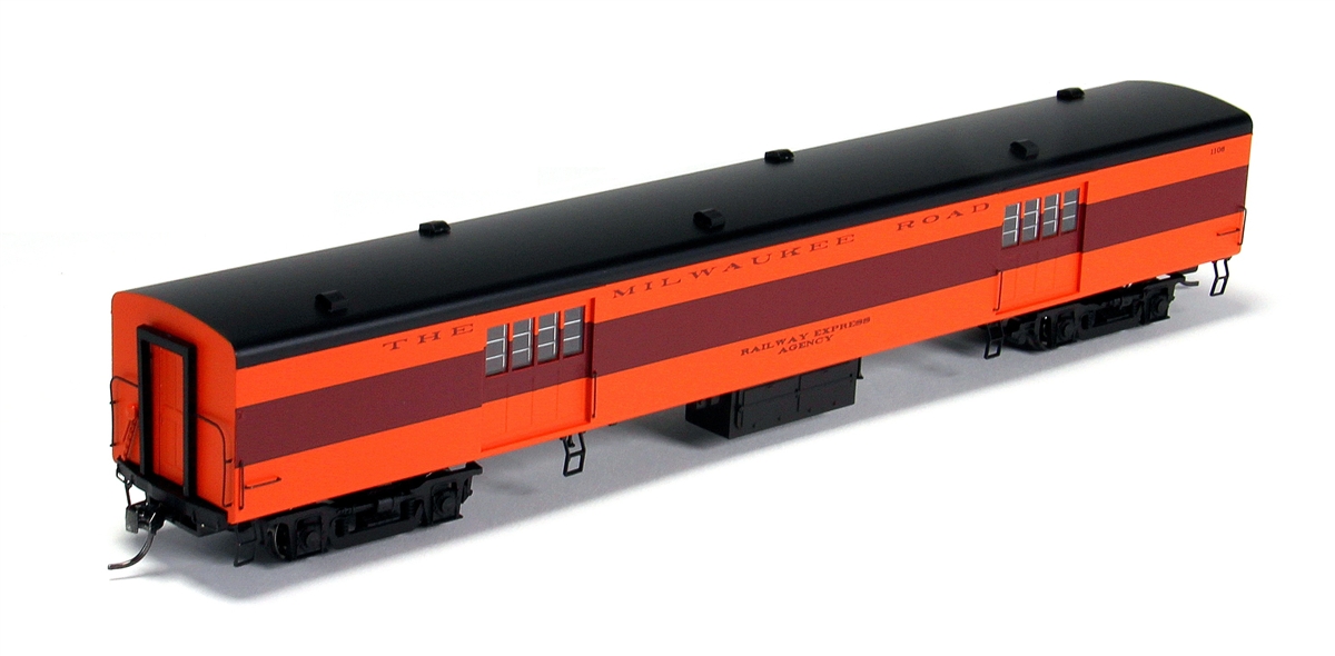 N Scale - Fox Valley - 40089 - Passenger Car, Streamlined Smoothside, Baggage Express - Milwaukee Road - 1106