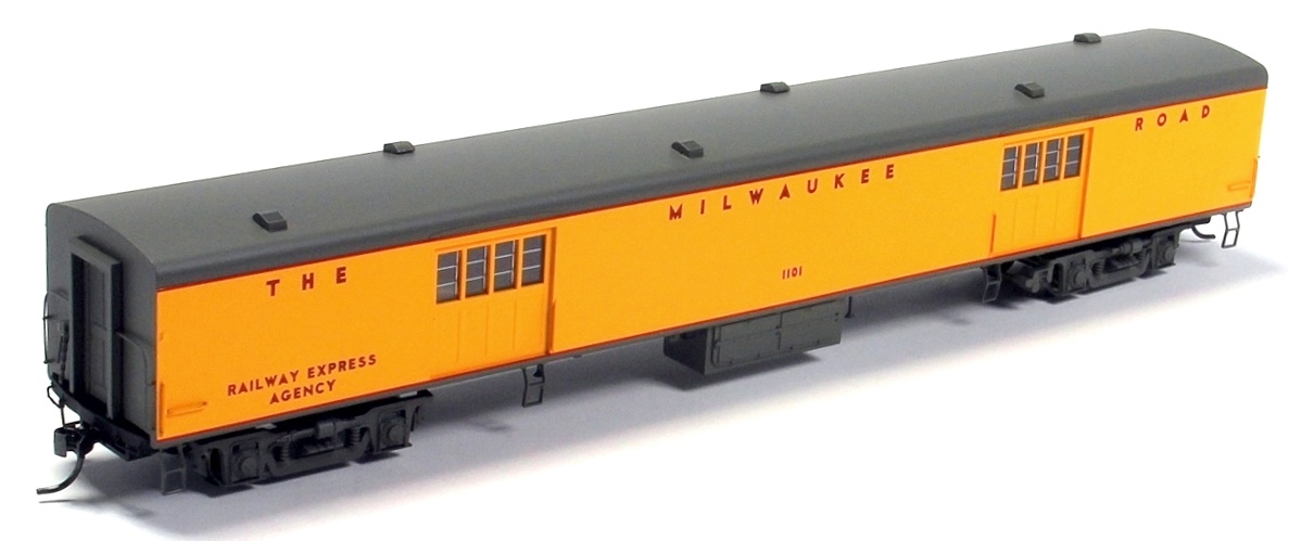 N Scale - Fox Valley - 40092 - Passenger Car, Streamlined Smoothside, Baggage Express - Milwaukee Road - 1105