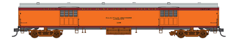 N Scale - Fox Valley - 40094 - Passenger Car, Streamlined Smoothside, Baggage Express - Milwaukee Road - 1113