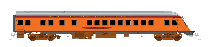 N Scale - Fox Valley - 40072 - Passenger Car, Streamlined Smoothside, Observation - Milwaukee Road - Wenonah