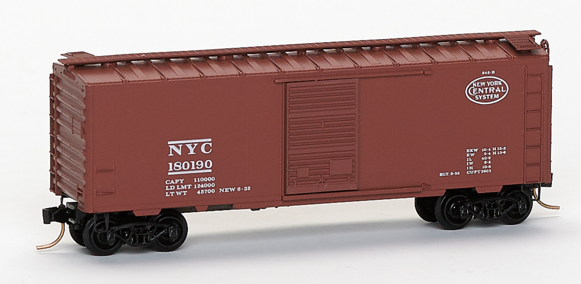 N Scale - Brooklyn Locomotive Works - BLW-21 - Boxcar, 40 Foot, PS-1 - New York Central - 180190