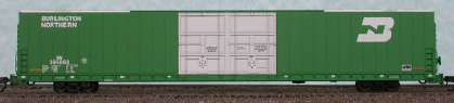 N Scale - Bluford Shops - 86382 - Boxcar, 85 or 86 Foot, Auto Parts - Burlington Northern - 2 Different