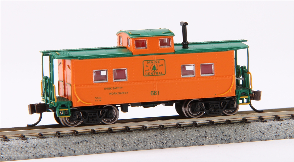 Maine Central HO Scale Northeast Steel Caboose Orange and Green