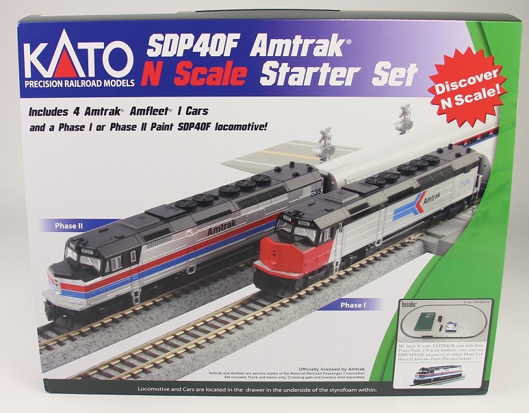 N Scale - Kato USA - 106-0044 - SDP40F Amfleet I 5-Unit Starter Set Phase II - Amtrak