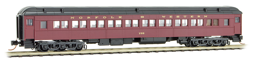 N Scale - Micro-Trains - 145 00 180 - Passenger Car, Heavyweight, Pullman, Paired Window Coach - Norfolk & Western - 755