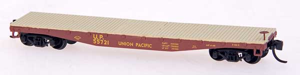 N Scale - Red Caboose - RN-16010-08 - Flatcar, 40 Foot - Union Pacific - 55518, 55663