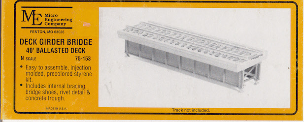 N Scale - Micro Engineering - 75-153 - Ballasted deck grider bridge section - Undecorated