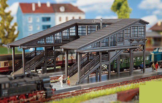 N Scale - Faller - 222153 - Pedestrian Overpass - Railroad Structures - Platform Overpass