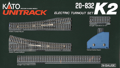 N Scale - Kato - 20-832 - Electric Turnout Set K2 - Track, N Scale - K2