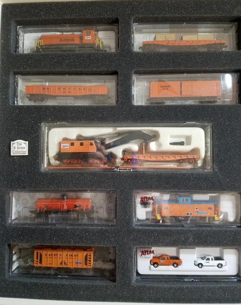 N Scale - Various - NSC MOW Wrecker Set #3 - Maintenance of Way Equipment, North American, Transition Era - Amtrak - 9-Pack