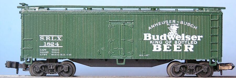 N Scale - Arnold - 5345 - Reefer, Ice, Wood - Anheuser Busch - 1824