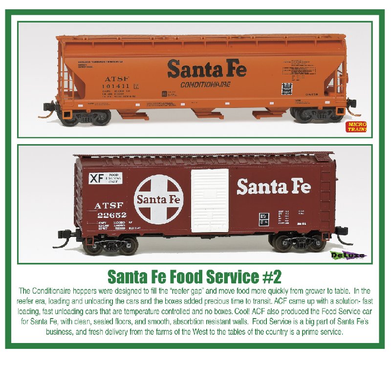 N Scale - Various - NSC 07-81 - ACF Covered Hopper, 40 Foot Boxcar - Santa Fe - 2-Pack