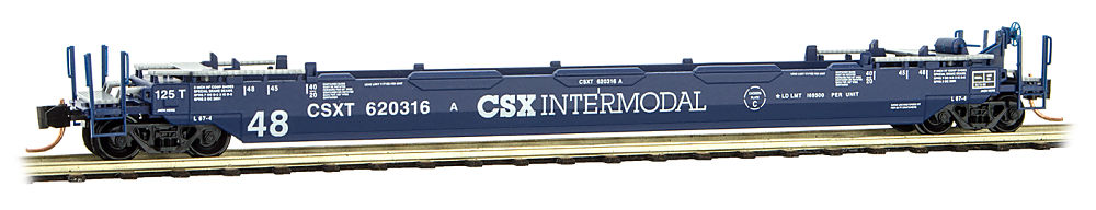 N Scale - Micro-Trains - 135 00 081 - Container Car, Single Well, Gunderson Husky Stack 48 - CSX Transportation - 620316A