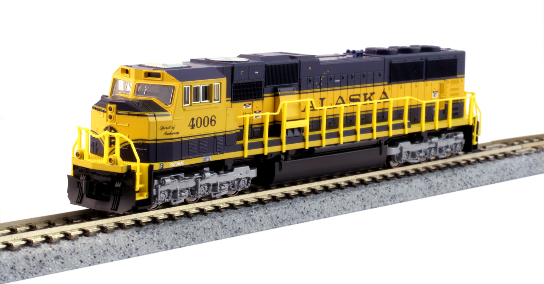 N Scale - Kato USA - 176-6408-DCC - Locomotive, Diesel, EMD SD70 - Alaska Railroad - 4006