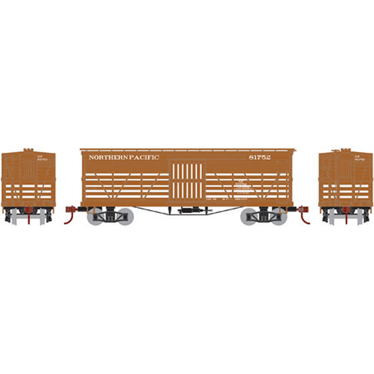 N Scale - Athearn - 3738 - Stock Car, 40 Foot, Wood - Northern Pacific - 81752