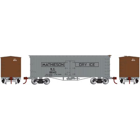 N Scale - Athearn - 11554 - Reefer, Ice, 36 Foot, Wood, Truss Rod - Mathieson Dry Ice - 8840