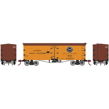N Scale - Athearn - 06576 - Reefer, Ice, 36 Foot, Wood, Truss Rod - Pacific Fruit Express - 4628