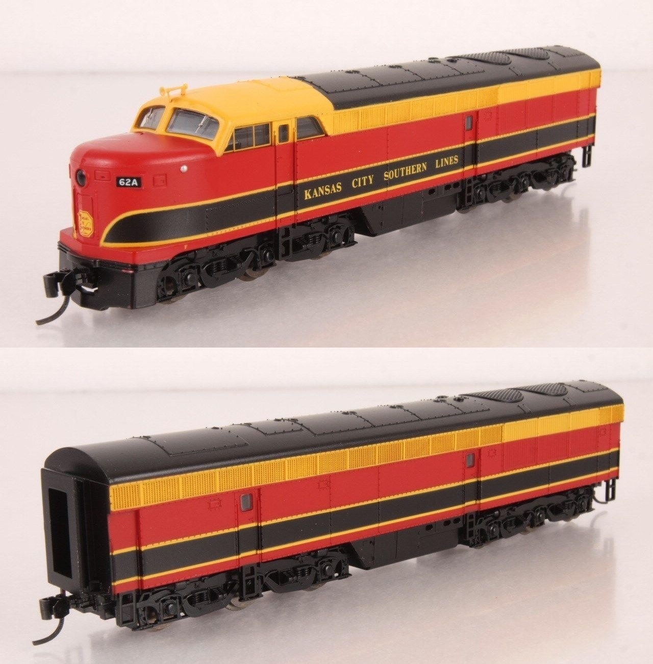 N Scale - Life-Like - 7497 - Locomotive, Diesel, Fairbanks Morse, Erie-Built - Kansas City Southern - 62A, 62B