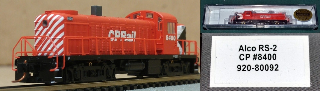 N Scale - Life-Like - 80092 - Locomotive, Diesel, Alco RS-2 - Canadian Pacific - 8400