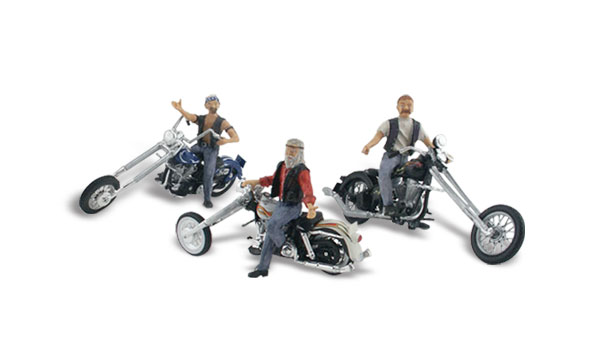 N Scale - Woodland Scenics - AS5344 - Vehicle - Painted/Unlettered - Bad Boy Bikers
