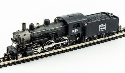 N Scale - Model Power - 0687601 - Locomotive, Steam, 2-6-0 Mogul - Boston & Maine - 1455