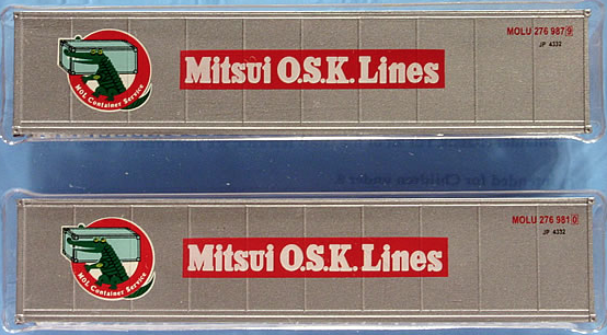 N Scale - Deluxe Innovations - 4280 - Container, 40 Foot, Smoothside, Dry - Mitsui OSK - 2-Pack