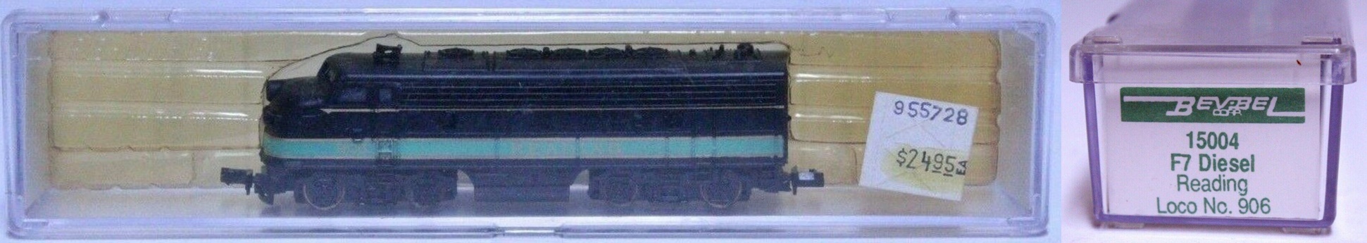 N Scale - Bev-Bel - 15004 - Locomotive, Diesel, EMD F7 - Reading - 906
