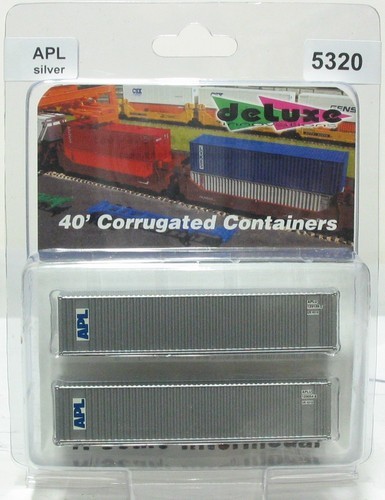 N Scale - Deluxe Innovations - 5320 - Container, 40 Foot, Corrugated, Dry - APL Logistics - 2-Pack