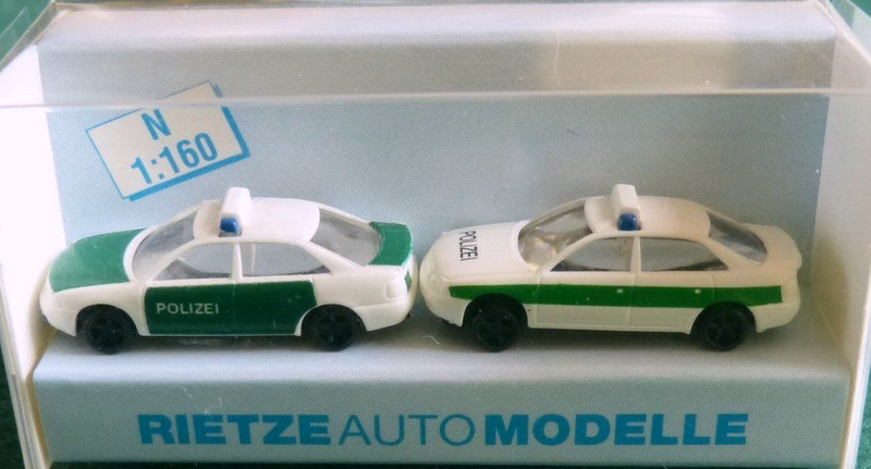 N Scale - Rietze - 16004 - Automobile, Audi, A4 - Police Dept - 2-Pack