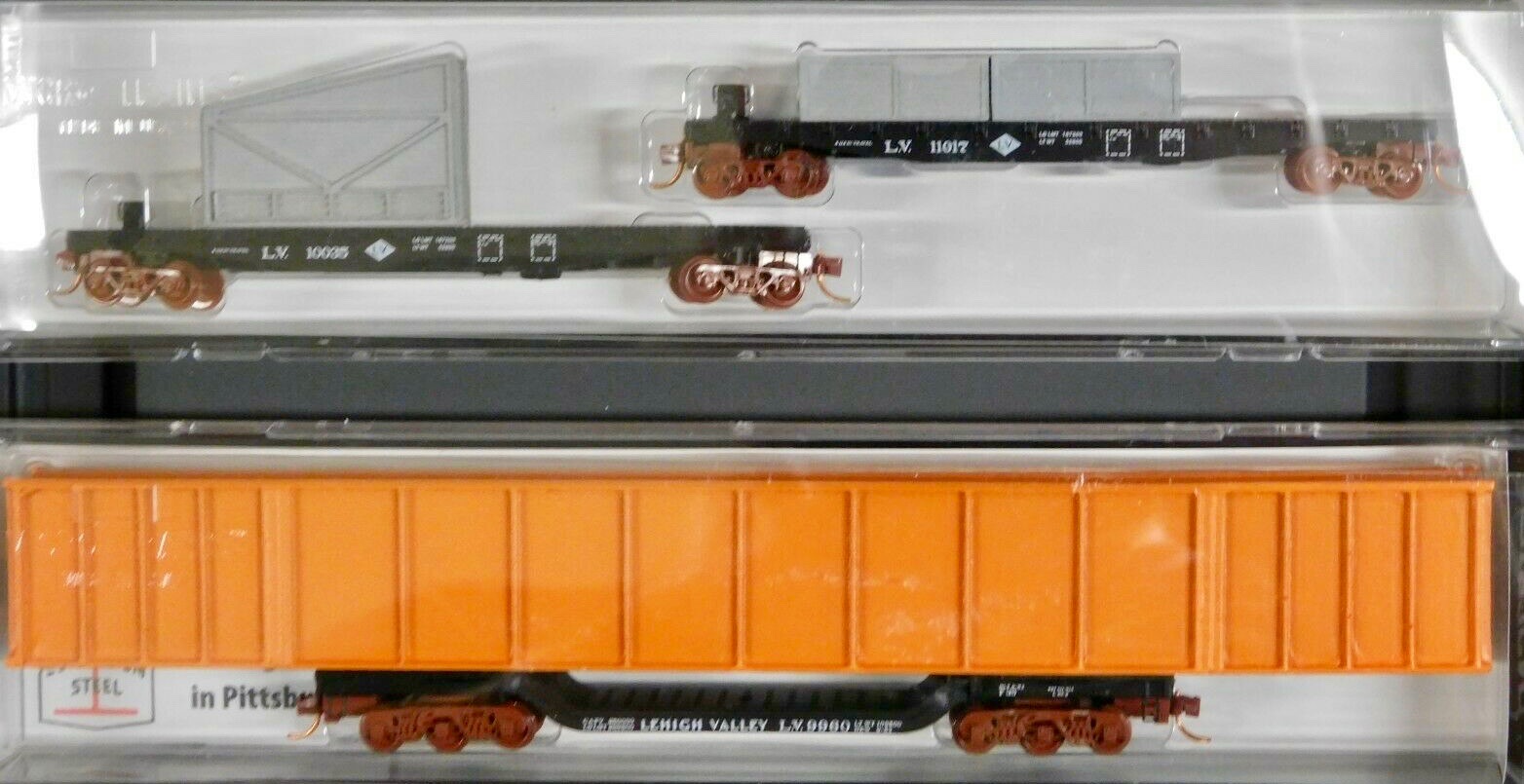 N Scale - Micro-Trains - NSE MTL 16-220 - Mixed Freight Consist, North America, Transition Era - Lehigh Valley - 3-Pack