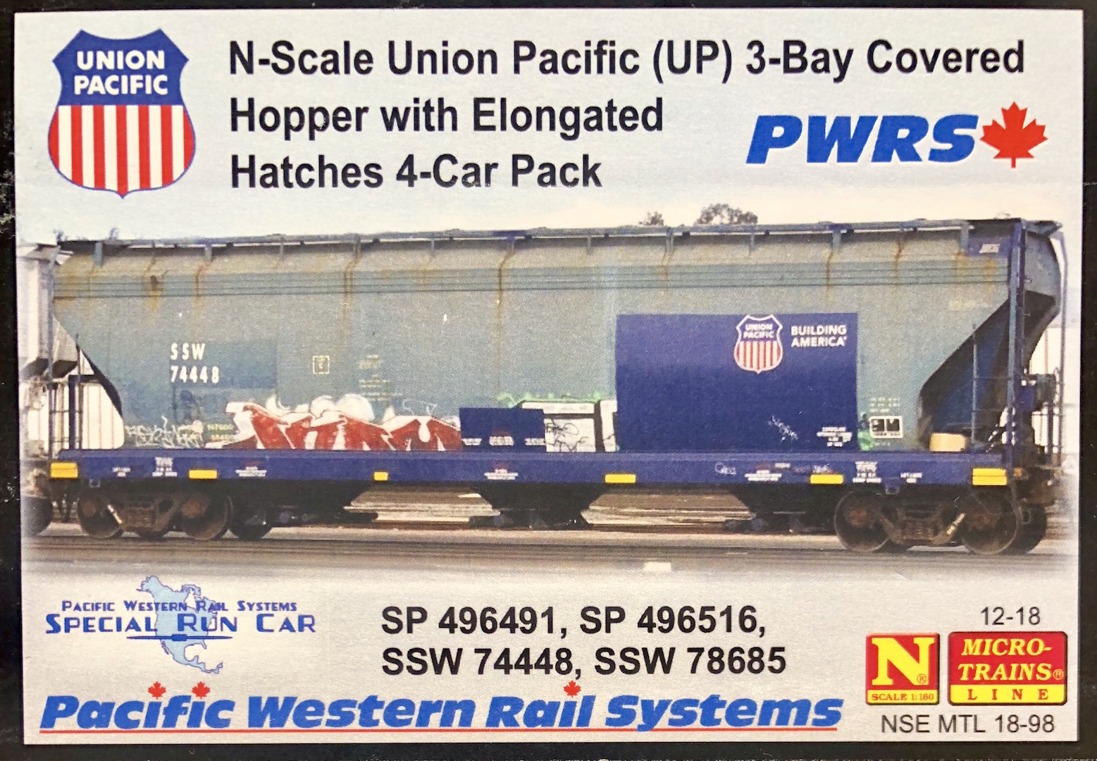 Micro-trains MTL N Union Pacific 3-bay COVD Hopper 09400601 for sale online 