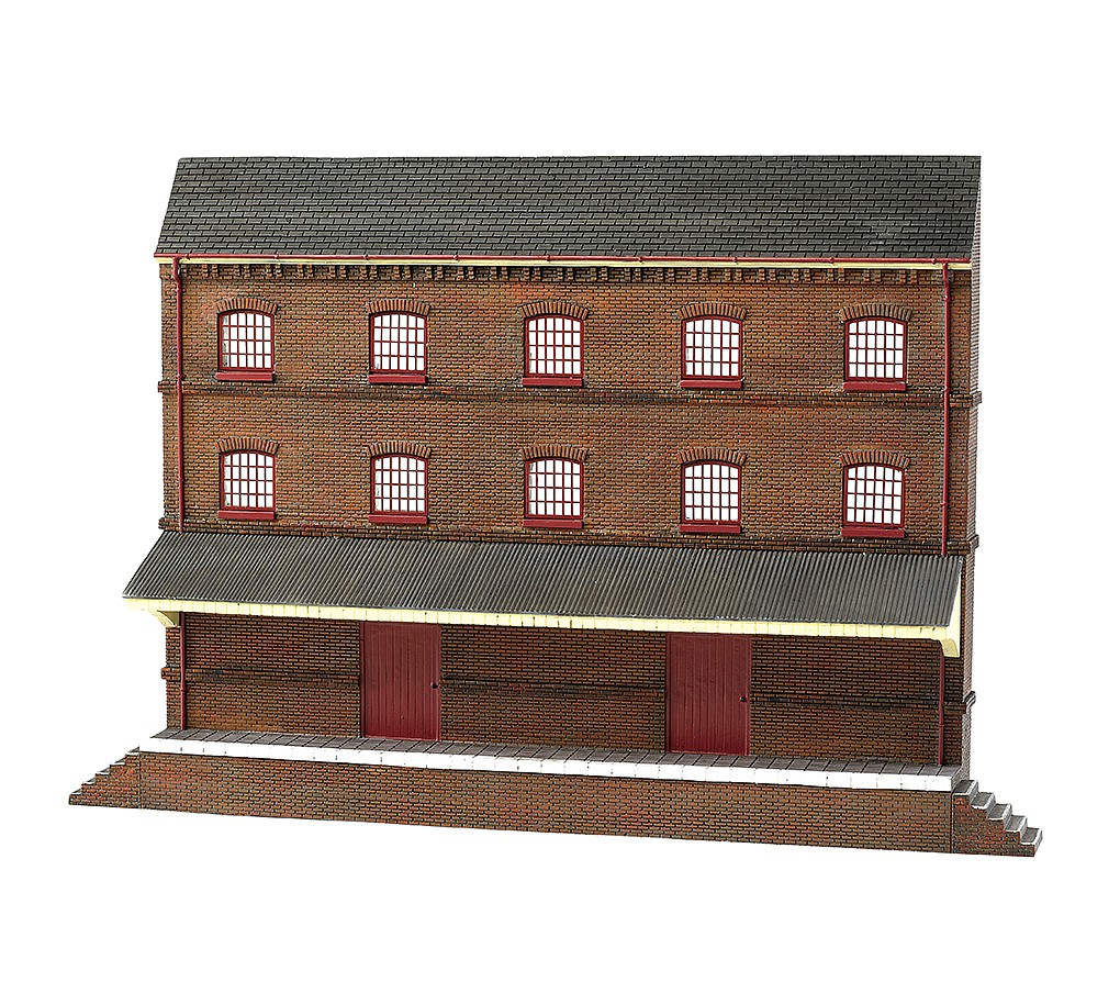 N Scale - Bachmann - 35051 - False-Front Resin Building, Warehouse - Commercial Structures - Three-Story Warehouse
