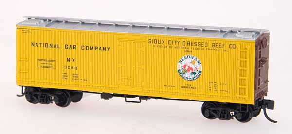 N Scale - InterMountain - 67730-03 - Reefer, Ice, Wood - Sioux City Dressed Beef - 3020