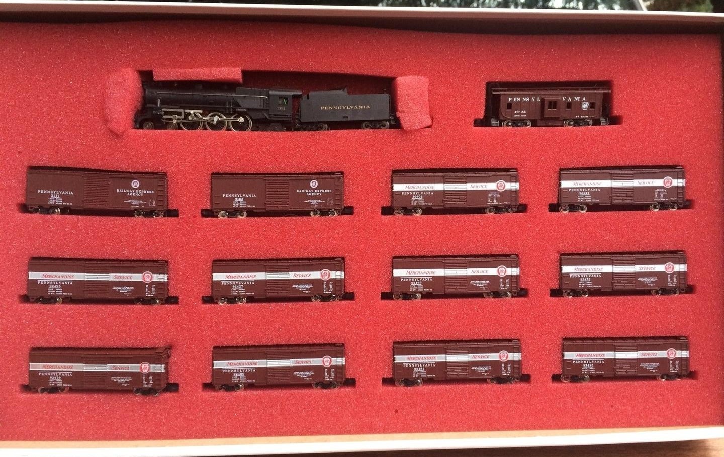 N Scale - Con-Cor - Limited Edition Set #20 / 8505 - Freight Train, Steam, North American, Transition Era - Pennsylvania - 14-Unit