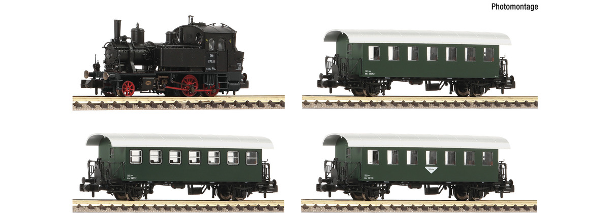 N Scale - Fleischmann - 707086 - Passenger Train, Steam, Europe, Epoch III - ÖBB (Austrian Federal Railways) - 4-Pack