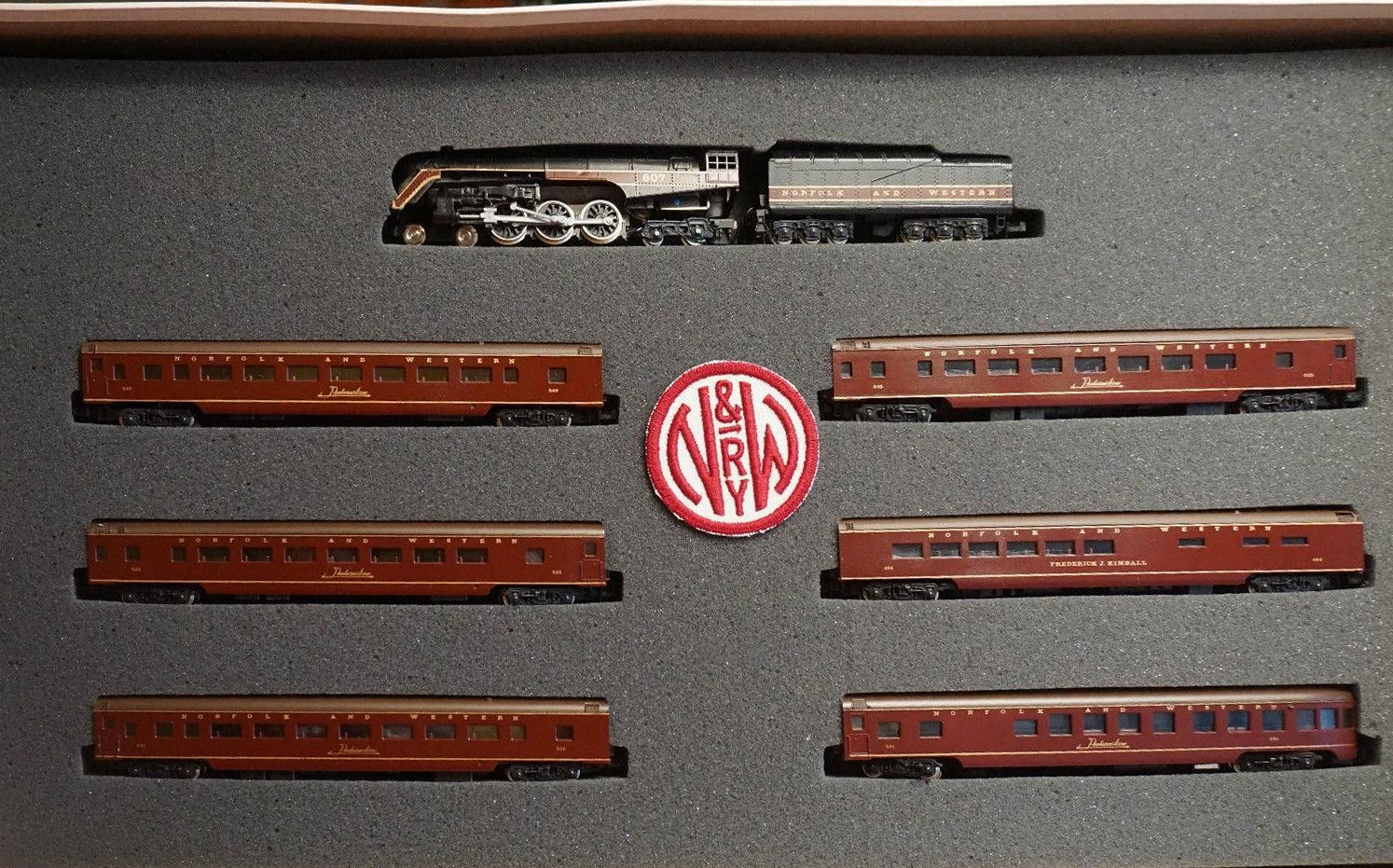 N Scale - Con-Cor - Limited Edition Set # 3 - Passenger Train, Steam, North American, Transition - Norfolk & Western - 7-Unit