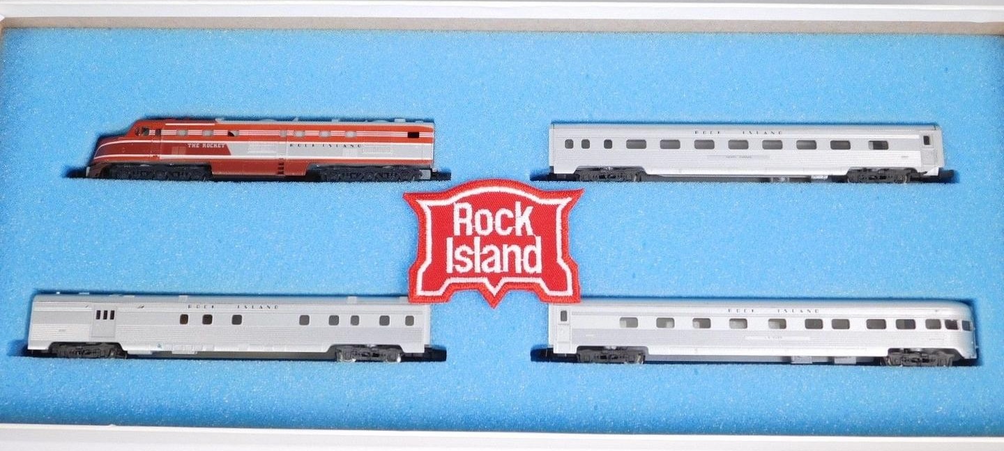 N Scale - Con-Cor - Limited Edition Set #13 - Passenger Train, Diesel, North American, Transition Era - Rock Island - 4-Unit