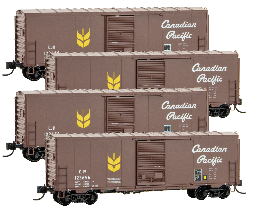 N Scale - Micro-Trains - 993 00 158 - Boxcar, 40 Foot, PS-1 - Canadian Pacific - 4-Pack