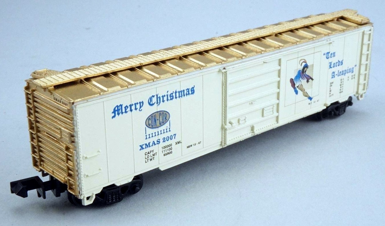 N Scale - Con-Cor - 0001-02007N - Boxcar, 50 Foot, PS-1 - Merry Christmas - 2007