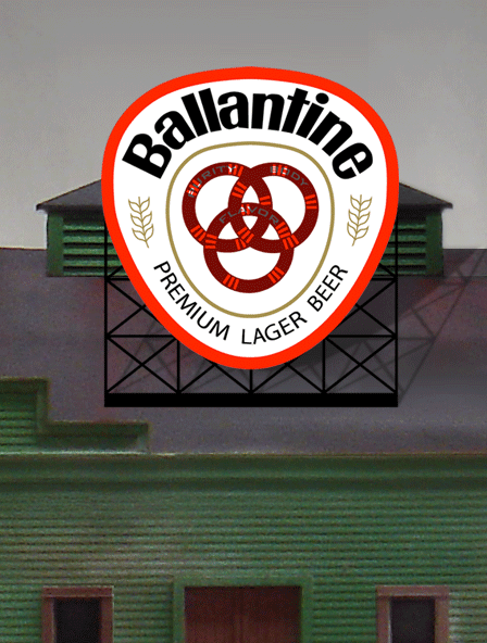 N Scale - Miller Engineering - 44-0502 - Structure, Billboard - Painted/Lettered - Ballantine Beer