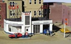 N Scale - Miller Engineering - N-930 - Commercial Structures - Gulf Gas Station