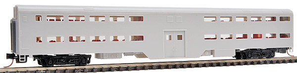 N Scale - Wheels of Time - 11300 - Passenger Car,  1957 ACF Bi Level Design - Undecorated