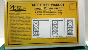 N Scale - Micro Engineering - 75-543 - Tall steel viaduct and 80 ft deck bridge - Undecorated