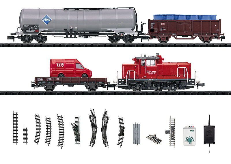 N Scale - Minitrix - 11469 - Freight Train, Diesel, Europe, Epoch V - DB Cargo - 4-Unit Starter Set