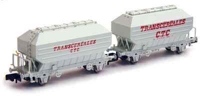N Scale - N160 - NC24003 - Covered Hopper, 2-Axle, Cereal - SNCF - 2-pack