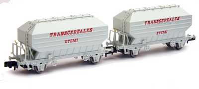 N Scale - N160 - NC24004 - Covered Hopper, 2-Axle, Cereal - SNCF - 2-pack