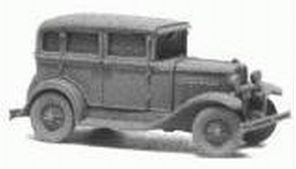 N Scale - GHQ Models - 57002 - 1930 Ford Model A Fordor Sedan - Undecorated