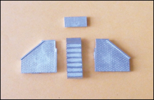 N Scale - GHQ Models - ZM9 - Row House Entry Parts - Undecorated - Row House Entry Parts