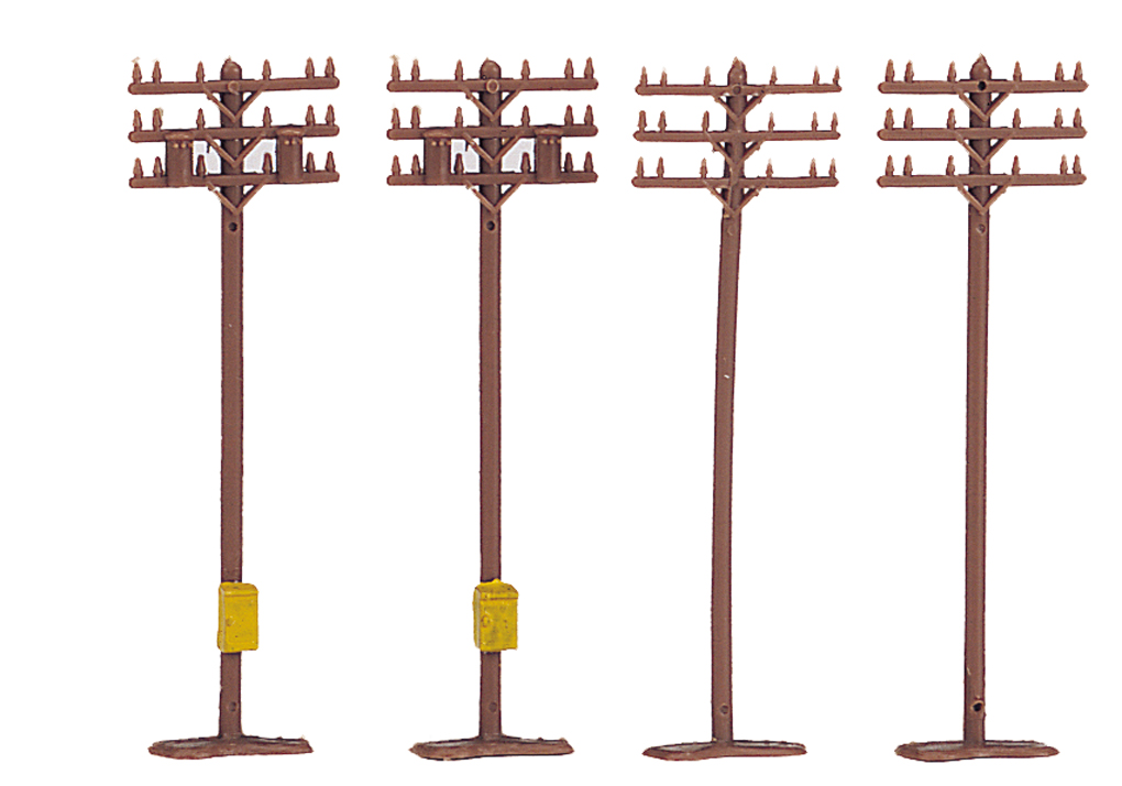 N Scale - Bachmann - 42506 - Wood Telephone Poles - Residential Structures - Telephone Poles